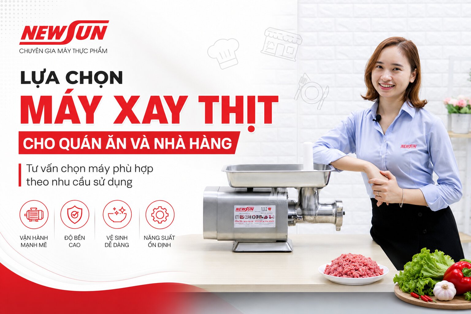 Lựa chọn máy xay thịt cho quán ăn và nhà hàng