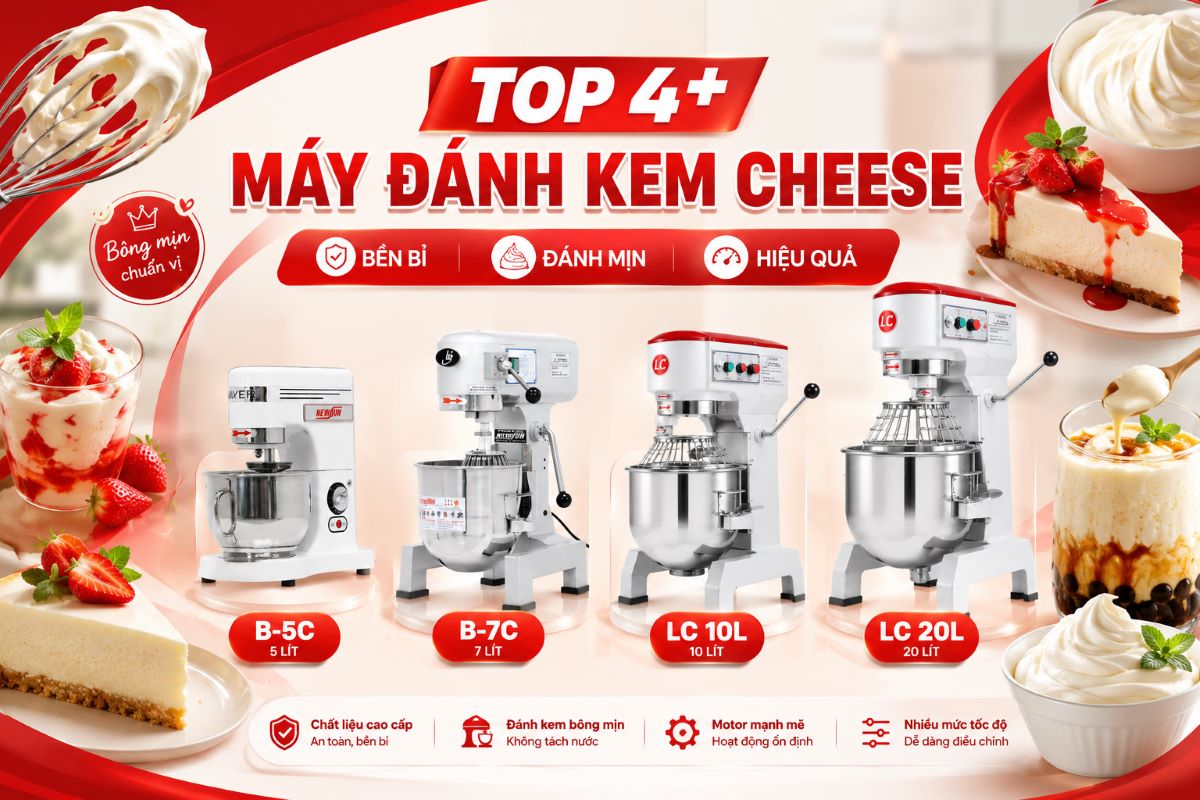 Top 4 máy đánh kem cheese sánh mịn và bông đều