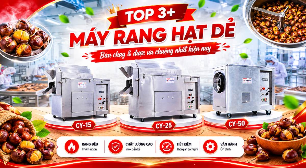 Top 3 máy chuyên rang hạt dẻ giúp rang tự động, chín đều