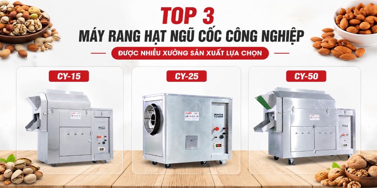 Top 3 máy rang hạt ngũ cốc hàng đầu giúp hạt chín đều, giòn thơm