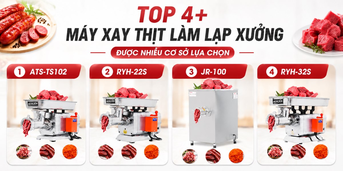 Top 4 máy xay thịt làm lạp xưởng giúp giòn sần sật, chắc thịt