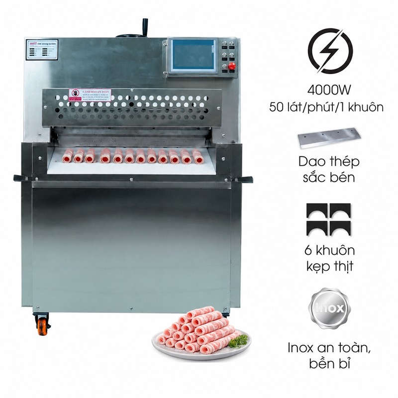 Máy cắt thịt đông lạnh cao cấp NS-CNC-6DT/ROLLS