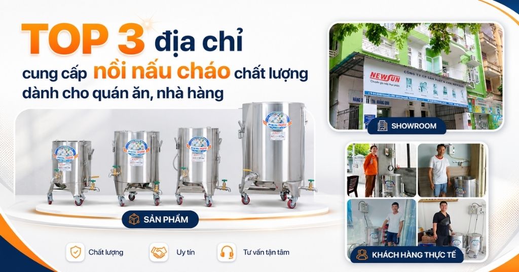 TOP 3 địa chỉ cung cấp nồi nấu cháo chất lượng dành cho quán ăn, nhà hàng
