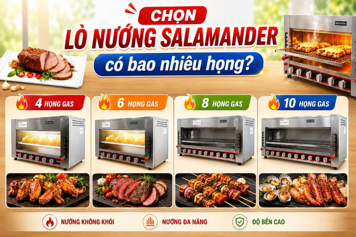 Chọn lò nướng Salamander có bao nhiêu họng?