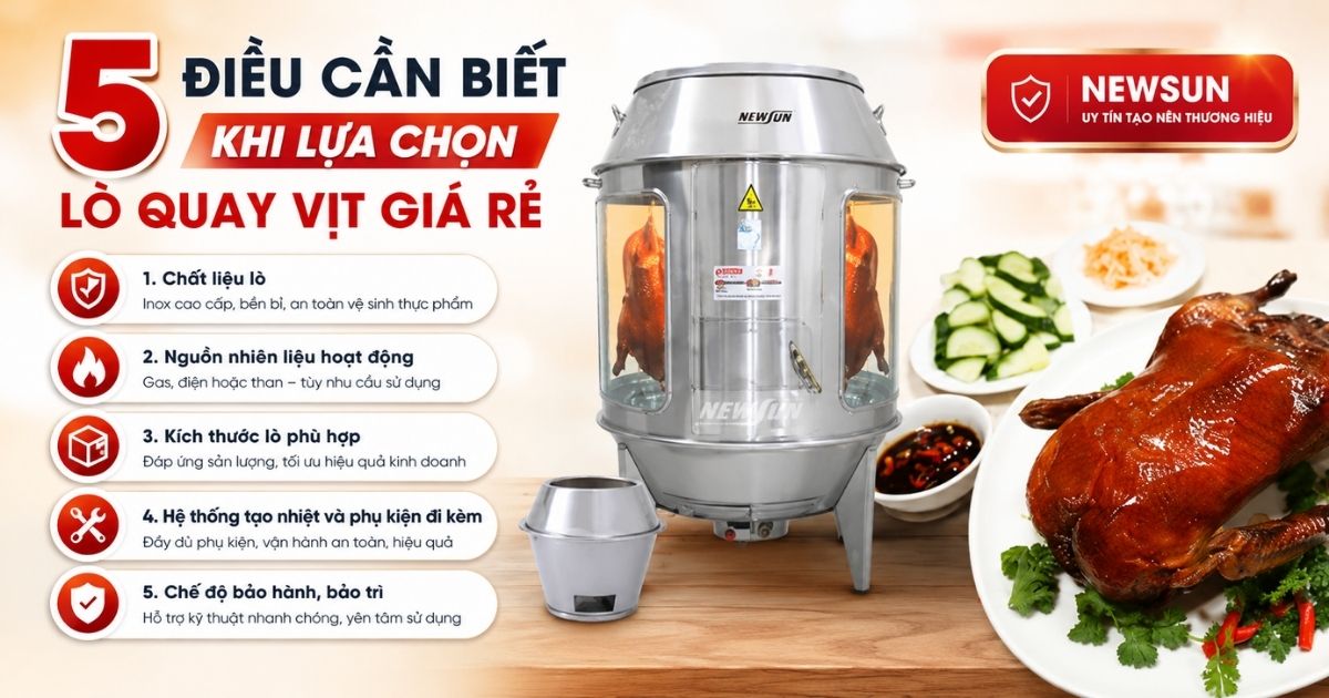 5 điều cần biết khi mua lò quay vịt giá rẻ để tránh tốn thêm chi phí